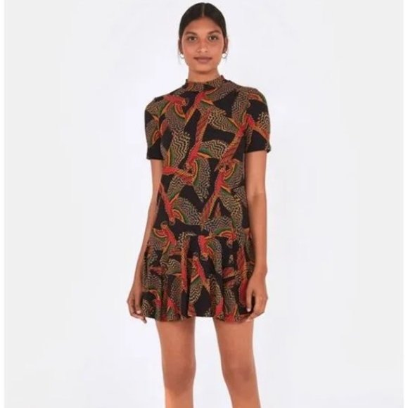 Farm Rio Ancestral Rib Ruffle Mini Dress size L - Picture 10 of 10